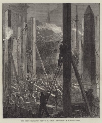 La Visita de Acción de Gracias de la Reina a San Pablo, Preparativos en Farringdon-Street de Sir John Charles Robinson